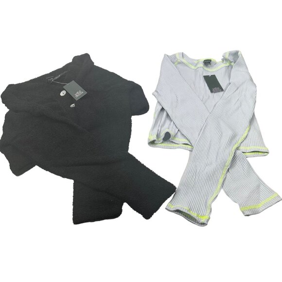 2 Piece Wild Fable Women's XXL Black Crop Sweater And Light Blue Ribbed T-Shirt - Picture 1 of 16